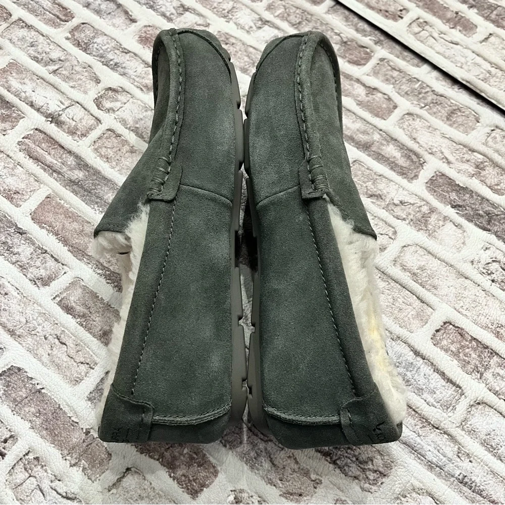 UGG Slippers Koolaburra Tipton Grey Faux Fur Slip On 1105893 Moccasins‎ Men’s 9